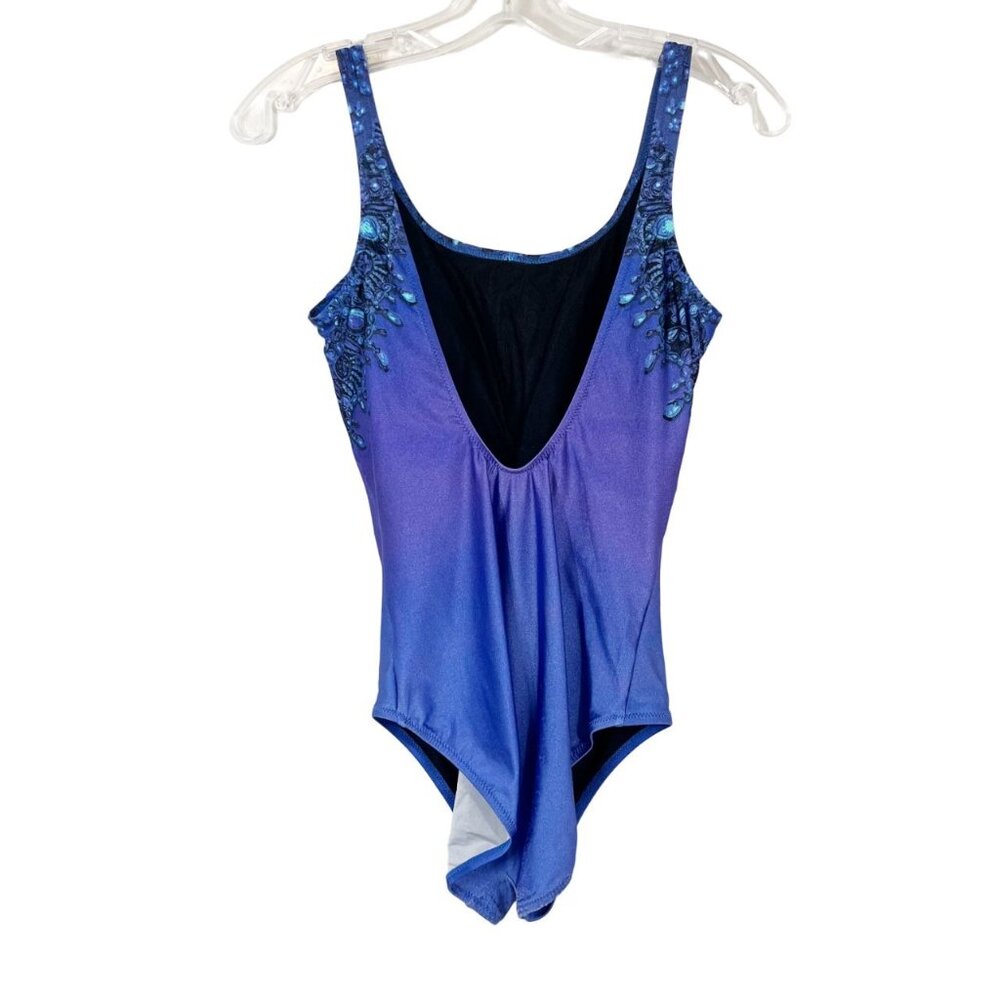 X Gottex Purple Jewel Print One Piece Swimsuit & Matching Sarong - Size US 10 - Picture 3 of 8